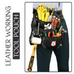 RG2 Black 8 Pocket Leather Tool Utility Pouch - Image 8