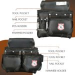 RG7 Black 11 Pockets Leather Tool Belt - Image 7