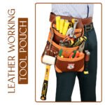 RG2 Brown 8 Pocket Leather Tool Utility Pouch - Image 7