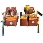 RG4 Brown 22 Pocket Heavy Duty Double Side Leather Tool Pouch - Image 4