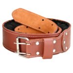 3 Inch Brown Leather Work Tool Padded Belt - Image 2
