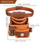 RG2 Brown 8 Pocket Leather Tool Utility Pouch - Image 5