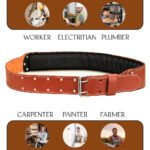 3 Inch Brown Leather Work Tool Padded Belt - Image 6
