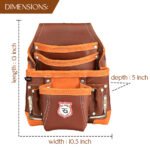 RG1 Brown 10 Pocket Leather Tool Pouch - Image 5