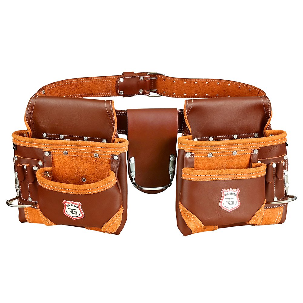 14 RG6 Brown 10 Pockets Leather Carpenter Tool Belt - Image 1