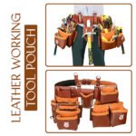 RG4 Brown 22 Pocket Heavy Duty Double Side Leather Tool Pouch - Image 8