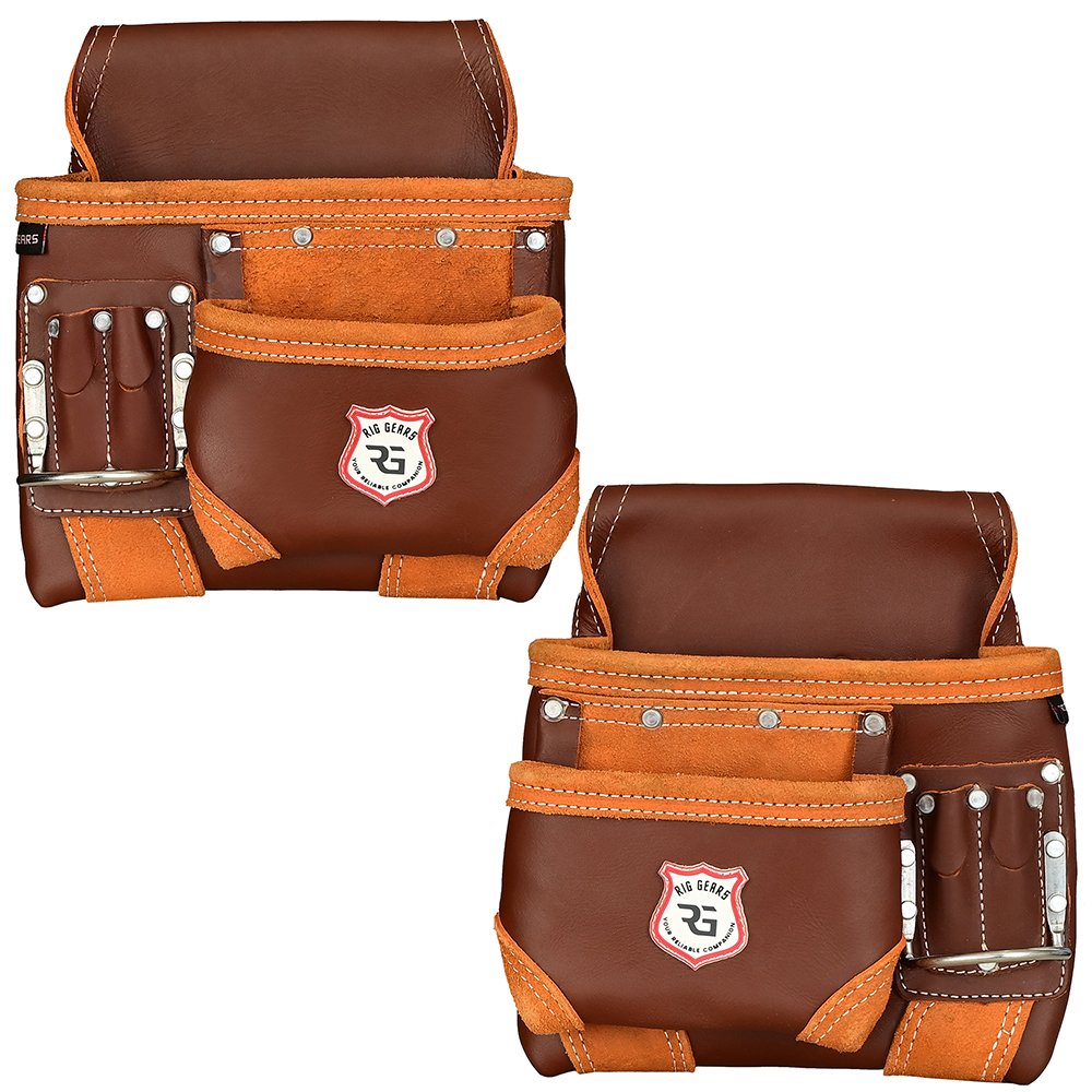 15 RG6 Brown 10 Pockets Leather Carpenter Tool Belt - Image 3