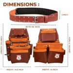 RG4 Brown 22 Pocket Heavy Duty Double Side Leather Tool Pouch - Image 6