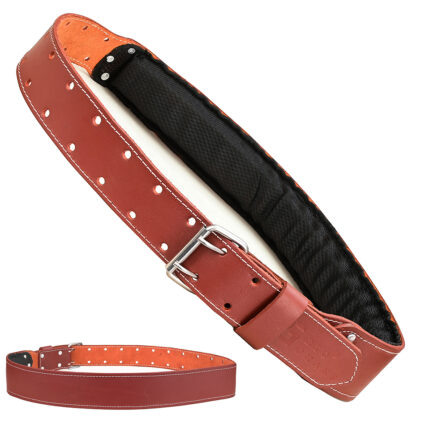 3 Inch Brown Leather Work Tool Padded Belt