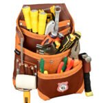 RG2 Brown 8 Pocket Leather Tool Utility Pouch - Image 4