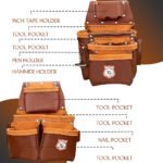 RG4 Brown 22 Pocket Heavy Duty Double Side Leather Tool Pouch - Image 7