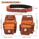 RG5 Brown 17 Pockets Combo Leather Tool Belt - Image 6