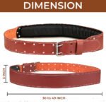 3 Inch Brown Leather Work Tool Padded Belt - Image 5