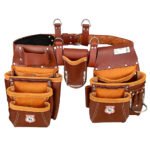 RG5 Brown 17 Pockets Combo Leather Tool Belt