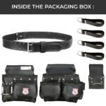 RG7 Black 11 Pockets Leather Tool Belt - Image 6