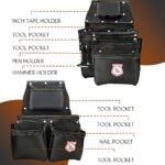 RG4 Black 22 Pocket Heavy Duty Double Side Leather Tool Pouch - Image 8