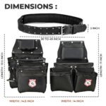 RG4 Black 22 Pocket Heavy Duty Double Side Leather Tool Pouch - Image 6