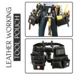 RG4 Black 22 Pocket Heavy Duty Double Side Leather Tool Pouch - Image 9