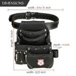RG2 Black 8 Pocket Leather Tool Utility Pouch - Image 6