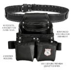 RG3 Black 5 Pocket Leather Tool Pouch - Image 5