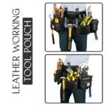 RG7 Black 11 Pockets Leather Tool Belt - Image 8