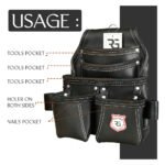 RG3 Black 5 Pocket Leather Tool Pouch - Image 6