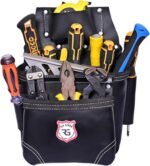 Leather Tool Belt with Suspender Detachable D-Loop Adjustable Padded Suspender Full Grain Leather Work Belt for Construction, Carpenters, Electricians, Farming Oil Tanned - Image 7